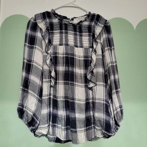 HALEY LONDON women ruffle long sleeve blouse size M